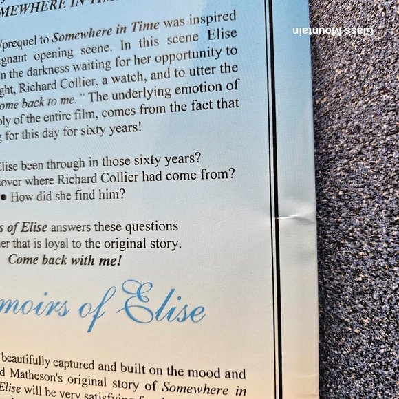 SOLD - Memoirs of Elise Somewhere in Time Sequel Signed 2nd Edition Paperback - Picture 6 of 7